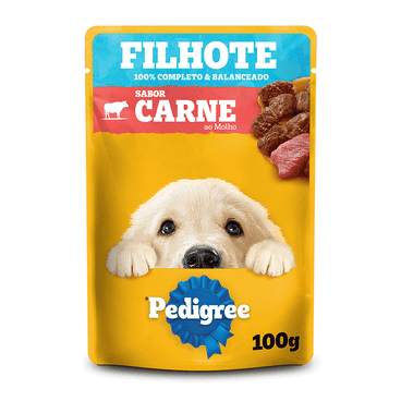 Ração Úmida Pedigree Sachê Carne ao Molho para Cães Filhotes 100g