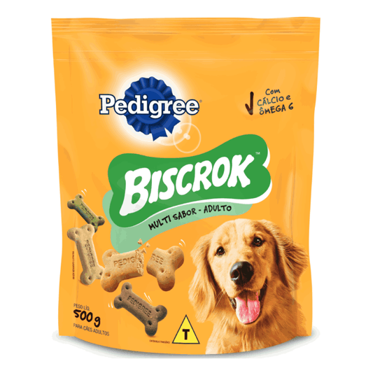Biscoito Pedigree Biscrok Para Cães Adultos Multi 500g