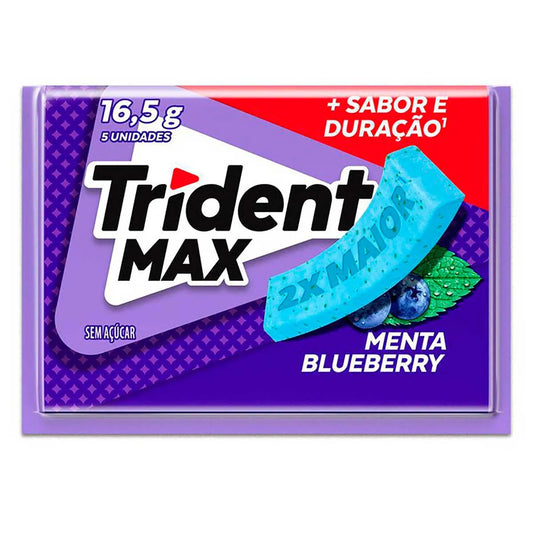 Chiclete Trident Max Menta Blueberry Sem Açúcar 16.5g