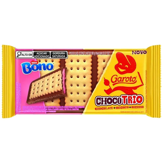 Barra Chocotrio Garoto Bono 90g