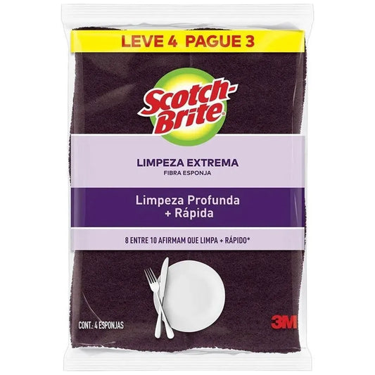 Esponja Scotch-Brite Limpeza Extrema 4 Uidades