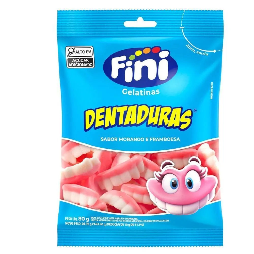 Bala De Gelatina Dentadura Fini 80g