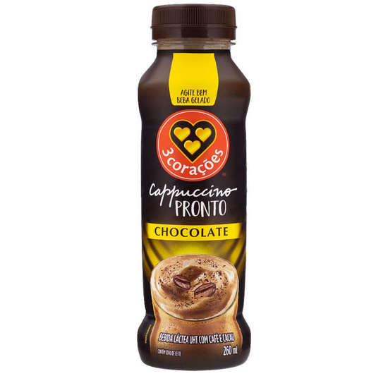 Bebida Láctea Uht Cappuccino Chocolate 3 Corações 260ml