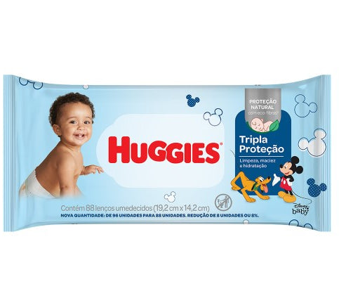 Toalha Umedecida Huggies Tripla Proteção 88 Unidades