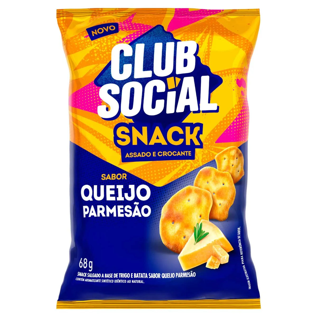 Snack Assado Queijo Parmesão Club Social 68g
