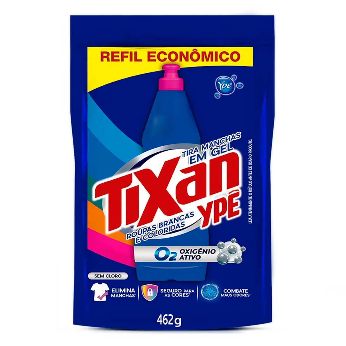 Tira Manchas em Gel Tixan Ypê Roupas Brancas e Coloridas Refil 462g
