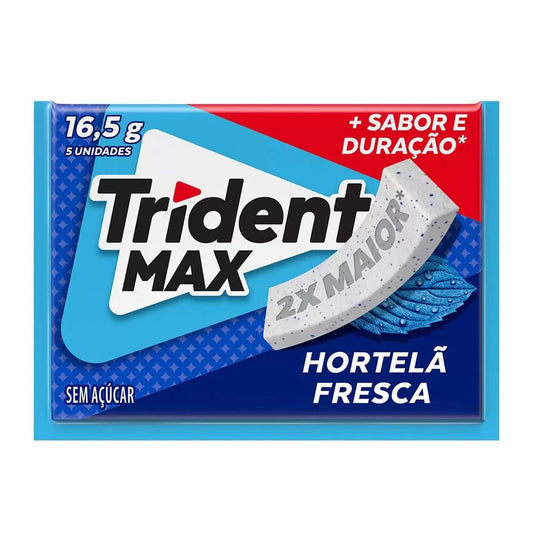 Chiclete Trident Max Hortelã Fresca Sem Açúcar 16.5g