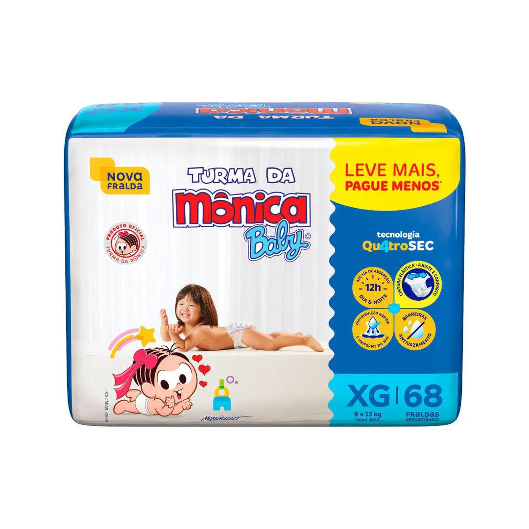 Fralda Turma da Mônica Baby XG 68 unidades