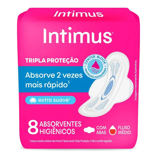 Absorvente Externo Intimus Tripla Proteção Seca com Abas 8 unidades