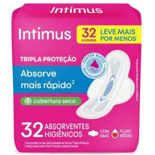 Absorvente Externo Intimus Tripla Proteção Seca com Abas 32 unidades