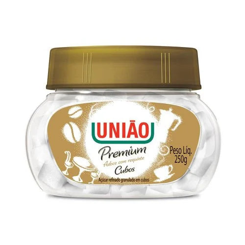 Açúcar Refinado Granulado Cubos União Premium Pote 250g