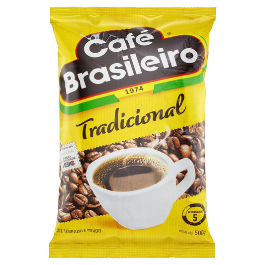 Café Brasileiro Tradicional Torrado e Moído 500g